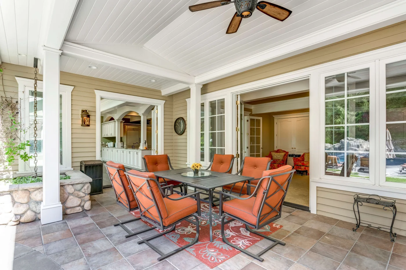 Patio cover over dining set at Napa, CA home