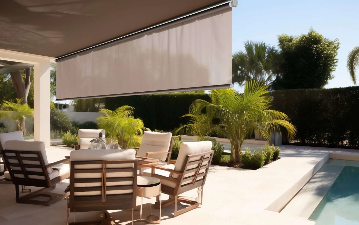 Patio with motion screen