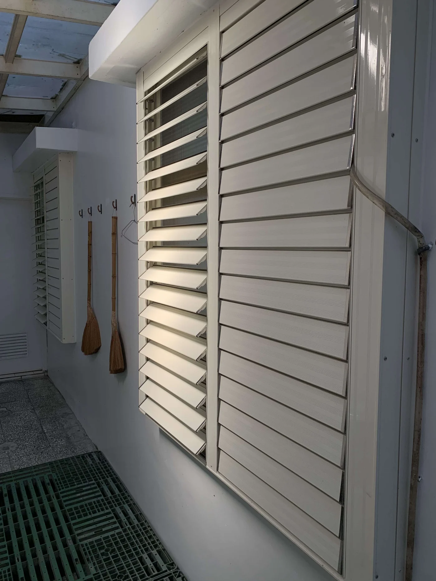 Gorgeous shutters installed on window in kitchen