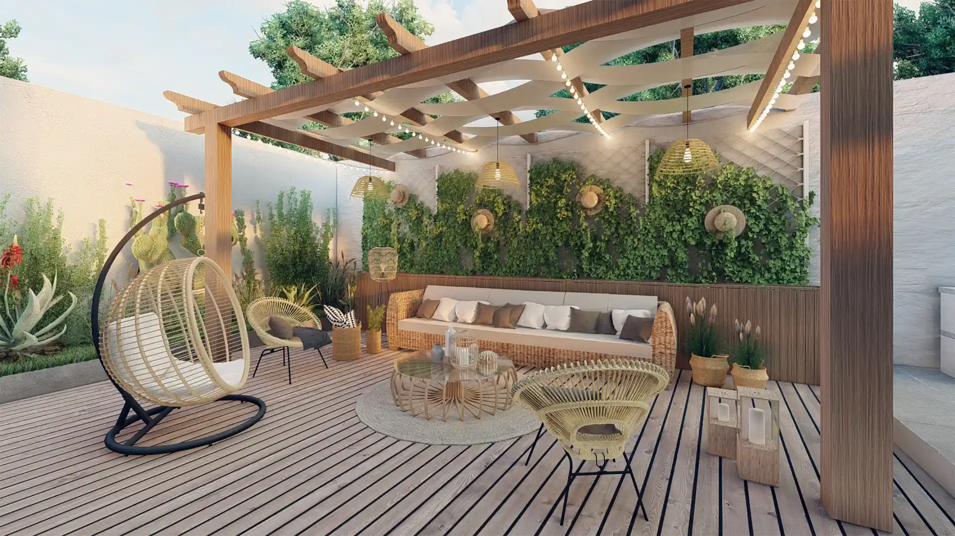 Luxury pergola over an outdoor patio in Walnut Creek, CA | Home Living Outdoor Spaces